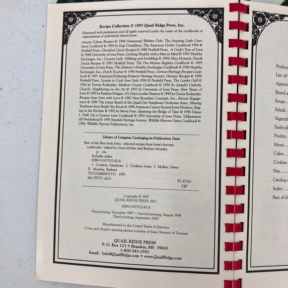 Vintage Best of the Best from Iowa Paperback Spiral Bound 1997 State Cookbook - Picture 4 of 12